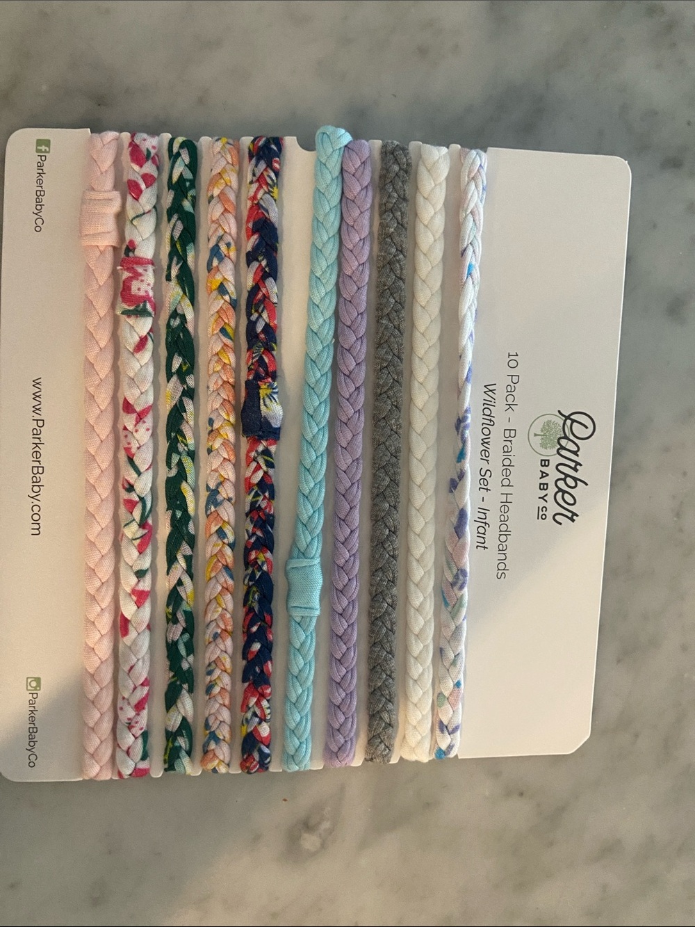 Parker Baby Co 10-Pack Braided Infant Headbands - Pastel Mix
